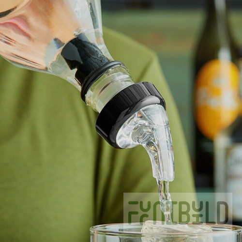 Choice 0.625 oz. 3-Ball Measured Liquor Pourer with Collar - 12/Pack