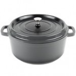 GET Heiss 6.5 Qt. Red Enamel Coated Cast Aluminum Round Dutch Oven with Lid CA-006-R/BK/CC