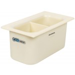 Carlisle CM1103C1402 Coldmaster CoolCheck 1/3 Size White Divided Cold ABS Plastic Food Pan - 6 Carlisle CM1103C1402 Coldmaster CoolCheck 1/3 Size White Divided Cold ABS Plastic Food Pan - 6