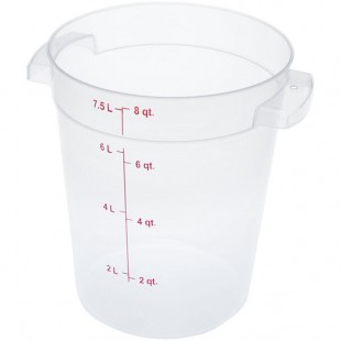 Carlisle 8 Qt. Translucent Round Polypropylene Food Storage Container Carlisle 8 Qt. Translucent Round Polypropylene Food Storage Container