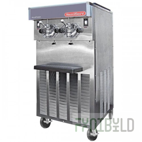 SaniServ 824 WATER 40 Qt. Water Cooled Dual Soft Serve Ice Cream / Shake Machine with 2 Hoppers - 208/230V