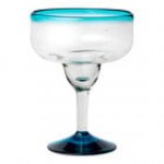 10 Strawberry Street Cobalt Rim 15 oz. Margarita Glass - 6/Case