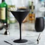 Stolzle Glisten from Global Tableware Collective 8.5 oz. Matte Black/Silver Martini Glass - 6/Case Stolzle Glisten from Global Tableware Collective 8.5 oz. Matte Black/Silver Martini Glass - 6/Case