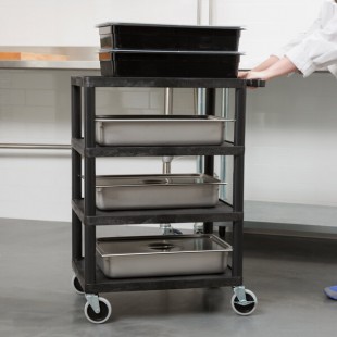 Luxor BC45-B Black 4 Shelf Serving Cart - 18 Luxor BC45-B Black 4 Shelf Serving Cart - 18