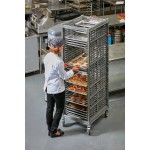 Cambro UPR1826FA40 Camshelving® Ultimate 40 Pan End Load Bun / Sheet Pan Rack with Metal Casters - Assembled
