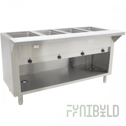 Advance Tabco HF-4E-120-BS Four Pan Electric Hot Food Table with Enclosed Base - Open Well, 120V