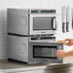 Solwave Space Saver Stainless Steel Heavy-Duty Commercial Microwave with USB Port - 1,800W, 208/240V