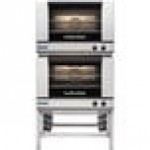 Moffat E27M2/2 Turbofan Double Deck Full Size 2 Pan Electric Convection Oven with Mechanical Controls and Stainless Steel Stand - 208V, 1 Phase, 5.4 kW Moffat E27M2/2 Turbofan Double Deck Full Size 2 Pan Electric Convection Oven with Mechanical Controls and Stainless Steel Stand - 208V, 1 Phase, 5.4 kW