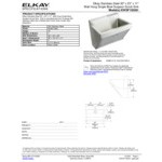 Zurn Elkay EWSF130260 Stainless Steel Wall Hung Single Bowl Surgeon Scrub Sink with No Faucet Holes - 26