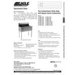 Eagle Group 1836-2-16/3 Two Compartment Stainless Steel Commercial Sink without Drainboard - 37 3/8