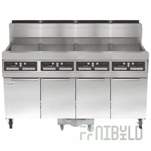 Frymaster SCFHD450G 200 lb. 4 Unit Natural Gas Floor Fryer System with CM3.5 Controls and Filtration System - 400,000 BTU
