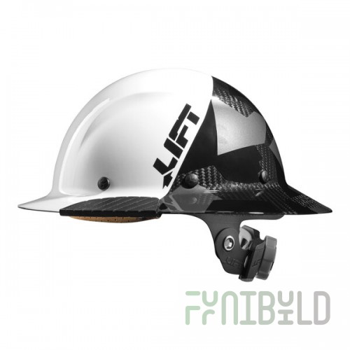Lift Safety Dax Fifty50 White / Black Camo Carbon Fiber Full Brim Hard Hat HDF50C-20CK
