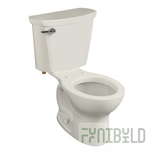 American Standard Cadet PRO 215DA104.222 Linen Vitreous China Floor-Mount Standard Height Round High-Efficiency Toilet - 1.28 GPF