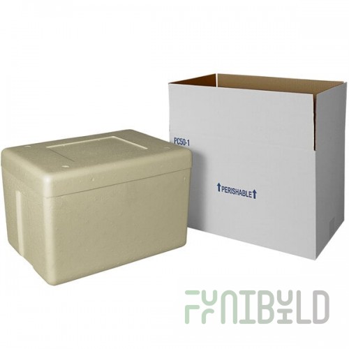 Insulated Shipping Box with Biodegradable Cooler 19 1/2