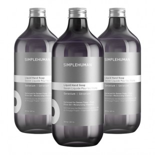 simplehuman CT1138 30 fl. oz. Geranium Scented Liquid Hand Soap Refill Pouch - 3/Case simplehuman CT1138 30 fl. oz. Geranium Scented Liquid Hand Soap Refill Pouch - 3/Case