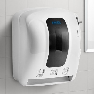 Lavex White Lever-Activated Paper Towel Dispenser Lavex White Lever-Activated Paper Towel Dispenser