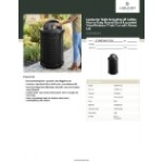 Lancaster Table & Seating 36 Gallon Heavy-Duty Round Black Expanded Steel Outdoor Trash Can with Dome Lid