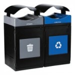 Commercial Zone Avante 55 Gallon Green Polyethylene Square Indoor / Outdoor Modular Single-Stream Compost Bin with Canopy Top
