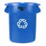 Rubbermaid® BRUTE 20 Gallon Blue Round Recycling Can and Blue Lid