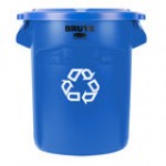 Rubbermaid® BRUTE 20 Gallon Blue Round Recycling Can and Blue Lid
