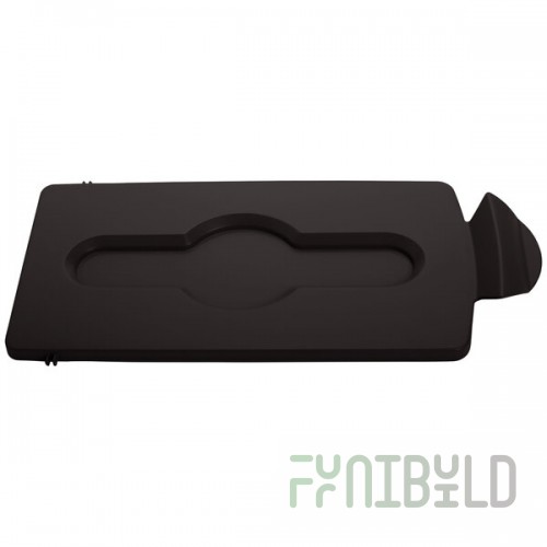 Rubbermaid® 2007900 Slim Jim Recycling Brown Rectangular Hinged Flat Lid Insert