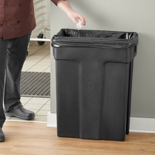 Toter SL023-00200 Slimline 23 Gallon Black Trash Can