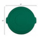 Carlisle 84104509 Bronco 44 Gallon Green Flat Round Trash Can Lid Carlisle 84104509 Bronco 44 Gallon Green Flat Round Trash Can Lid