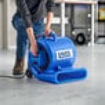 Lavex 3-Speed Compact Air Mover with Telescoping Handle, Wheels, and GFCI Power Outlets - 1/3 hp, 1,100 CFM