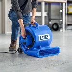 Lavex 3-Speed Compact Air Mover with Telescoping Handle, Wheels, and GFCI Power Outlets - 1/3 hp, 1,100 CFM