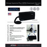 Atrix VACOMEGASECRH Omega Supreme 1 Gallon ESD-Safe Cleanroom Vacuum with Dual HEPA Filtration and Tool Kit - 120V, 628W