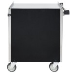 Lakeside 822B 3 Shelf Heavy Duty Stainless Steel Utility Cart with Enclosed Base and Black Laminate Finish - 19 1/2