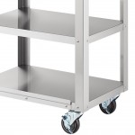 Steelton Wood Top Work Cart with Stainless Steel Base and Undershelves - 32