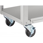 Steelton Wood Top Work Cart with Stainless Steel Base and Undershelves - 32