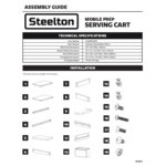 Steelton Wood Top Work Cart with Stainless Steel Base and Undershelves - 32