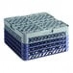 Noble Warewashing 25-Compartment Gray Full-Size Glass Rack with 4 Blue Extenders Noble Warewashing 25-Compartment Gray Full-Size Glass Rack with 4 Blue Extenders