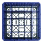 Noble Warewashing 25-Compartment Gray Full-Size Glass Rack with 4 Blue Extenders Noble Warewashing 25-Compartment Gray Full-Size Glass Rack with 4 Blue Extenders