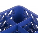 Noble Warewashing 25-Compartment Gray Full-Size Glass Rack with 4 Blue Extenders Noble Warewashing 25-Compartment Gray Full-Size Glass Rack with 4 Blue Extenders