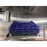 Noble Warewashing 25-Compartment Gray Full-Size Glass Rack with 4 Blue Extenders Noble Warewashing 25-Compartment Gray Full-Size Glass Rack with 4 Blue Extenders