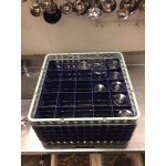 Noble Warewashing 25-Compartment Gray Full-Size Glass Rack with 4 Blue Extenders Noble Warewashing 25-Compartment Gray Full-Size Glass Rack with 4 Blue Extenders