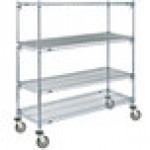 Metro A456EC Super Adjustable Chrome 4 Tier Mobile Shelving Unit with Polyurethane Casters - 21 Metro A456EC Super Adjustable Chrome 4 Tier Mobile Shelving Unit with Polyurethane Casters - 21