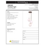Canarm Simone Gold 3-Light Pendant Light with Opal Glass - 120V, 60W