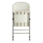 Lancaster Table & Seating Almond Contoured Injection Molded Folding Chair with Charcoal Frame and Sage Gray Legs Lancaster Table & Seating Almond Contoured Injection Molded Folding Chair with Charcoal Frame and Sage Gray Legs