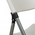 Lancaster Table & Seating Almond Contoured Injection Molded Folding Chair with Charcoal Frame and Sage Gray Legs Lancaster Table & Seating Almond Contoured Injection Molded Folding Chair with Charcoal Frame and Sage Gray Legs