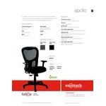 Eurotech Seating MM9500-5806 Apollo Black Fabric / Mesh High Back Swivel Office Chair