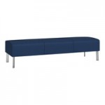 Lesro Luxe Lounge Series Patriot Plus Imperial Blue Vinyl Guest Arm Chair with Steel Legs