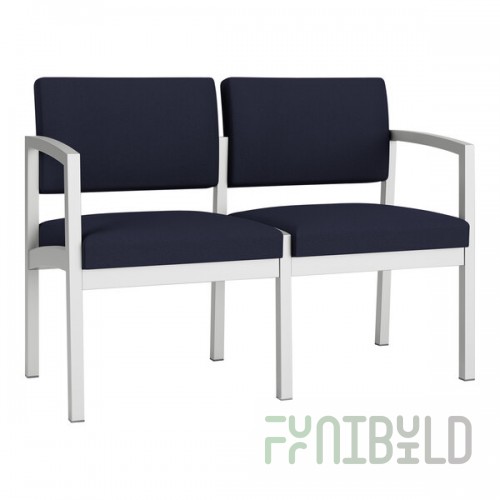 Lesro Lenox Steel Open House Navy Fabric Loveseat