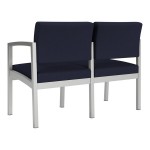 Lesro Lenox Steel Open House Navy Fabric Loveseat
