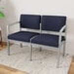 Lesro Lenox Steel Open House Navy Fabric Loveseat