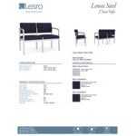 Lesro Lenox Steel Open House Navy Fabric Loveseat
