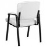 Flash Furniture BT-1404-WH-GG White Leather Executive Side Chair with Black Frame Finish